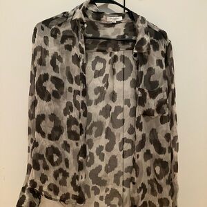 Equipment Femme Gray Patterned Top